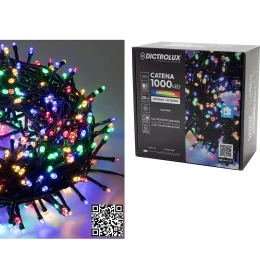 1000 LED Εσωτ. & Εξωτ. Χώρου Με 8 Προγράμματα Και Μετασχηματιστή Πολύχρωμο Φως Πράσινο Καλώδιο Μη Επεκτεινόμενο IP44 31V