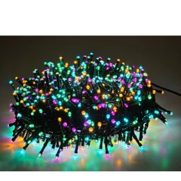 1000 LED Εσωτ. & Εξωτ. Χώρου Με 8 Προγράμματα Και Μετασχηματιστή Πολύχρωμο Φως Πράσινο Καλώδιο Μη Επεκτεινόμενο IP44 31V