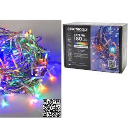 180 LED Εσωτ. &amp; Εξωτ. Χώρου Με 8 Προγράμματα Και Μετασχηματιστή Πολύχρωμο Φως Διάφανο Καλώδιο Μη Επεκτεινόμενο IP44 31V