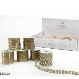 Χριστουγεννιάτικο Σχοινί Γιούτα Φυσικό 1.5cm-10m Σε 6 Σχέδια