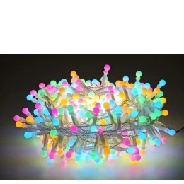 Χριστουγεννιάτικα Φώτα 300 LED Cherry Πολύχρωμα Με Διαφανές Καλώδιο Και Πρόγραμμα