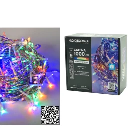 1000 LED Πολύχρωμα Με Διαφανές Καλώδιο Και Πρόγραμμα