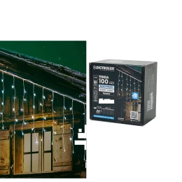 Χριστουγεννιάτικη Κουρτίνα Φωτισμού 100 LED Ψυχρό Λευκό 3x0.5m