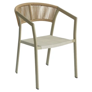 Πολυθρόνα Κήπου FIJI Μπεζ/Φυσικό Αλουμίνιο/Rattan 56x60x78cm