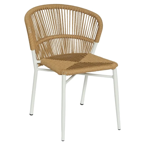 Καρέκλα Κήπου RIVIERA Λευκό/Φυσικό Αλουμίνιο/Rattan 57x61x79cm