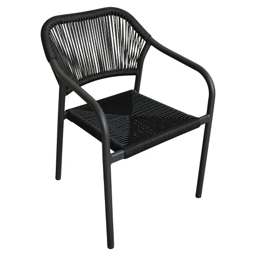 Πολυθρόνα Κήπου MOOREA Ανθρακί Αλουμίνιο/Rattan 58x56x79cm