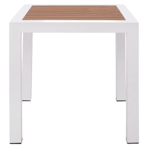 Τραπέζι Κήπου LOMBOK Λευκό/Καρυδί Αλουμίνιο/Polywood 45x45x45.5cm