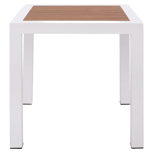 Τραπέζι Κήπου LOMBOK Λευκό/Καρυδί Αλουμίνιο/Polywood 45x45x45.5cm