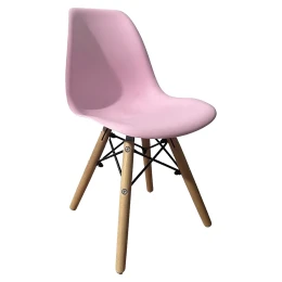 Καρέκλα ROSENE Ροζ/Φυσικό PP/Ξύλο/Μέταλλο 31x39x55cm