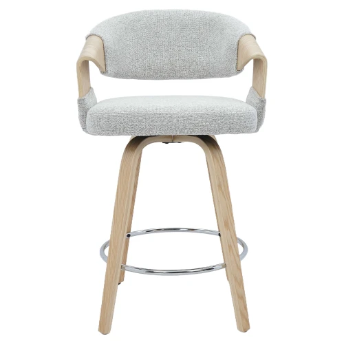 Σκαμπό Bar VIONARA Ανοιχτό Γκρι/Φυσικό 55x52.5x95cm