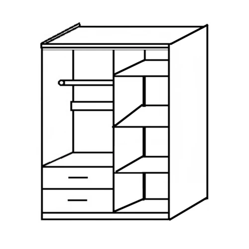 Ντουλάπα FRITILLARIA Φυσικό Μοριοσανίδα 89x42x181cm
