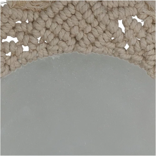 Καθρέπτης Μακραμέ Φυσικό Βαμβακερό 35x2x35cm