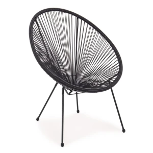 Πολυθρόνα Rattan Saturn Μαύρο 72x78x89cm