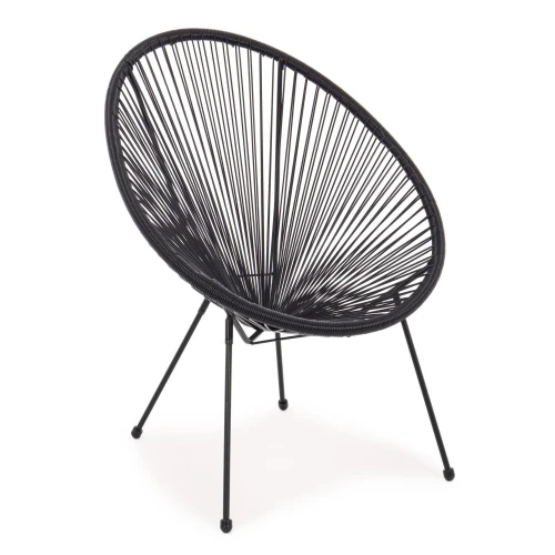 Πολυθρόνα Rattan Saturn Μαύρο 72x78x89cm
