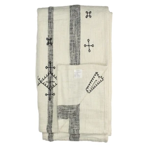 Ριχτάρι Ριγέ Μαύρο Βαμβακερό 130x170cm