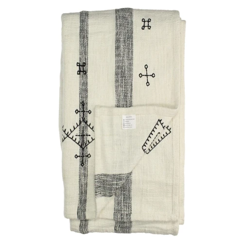 Ριχτάρι Ριγέ Μαύρο Βαμβακερό 130x170cm