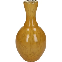 Βάζο Ώχρα Γυαλί 12x12x23cm