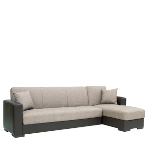 Καναπές Κρεβάτι Γωνιακός JOSE Μπεζ/Καφέ PU 270x150x86cm