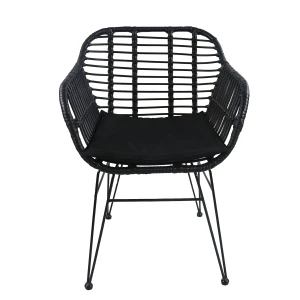 Καρέκλα Κήπου ACTORIUS Μαύρο Μέταλλο/Rattan 57x53x81cm