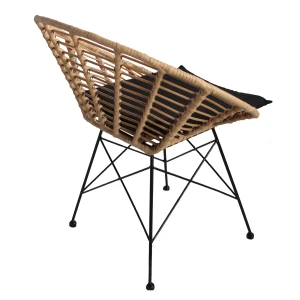 Καρέκλα Κήπου AELIUS Φυσικό/Μαύρο Μέταλλο/Rattan 72x62x78cm