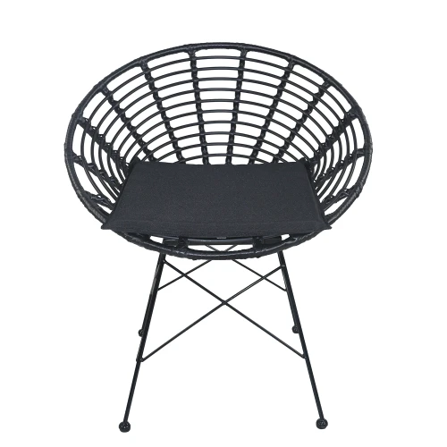 Καρέκλα Κήπου AELIUS Μαύρο Μέταλλο/Rattan 72x62x78cm