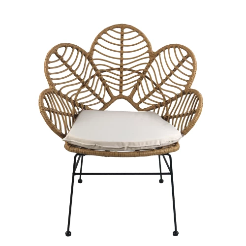 Καρέκλα Κήπου ALFIUS Φυσικό/Μαύρο Μέταλλο/Rattan 72x62x86cm