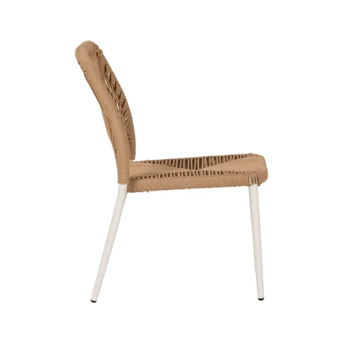 Καρέκλα Κήπου TINKISSO Λευκό/Φυσικό Αλουμίνιο/Rattan 45x63x82cm
