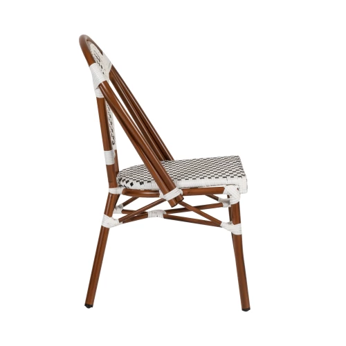 Καρέκλα Κήπου MUTARAZI Λευκό/Μαύρο Αλουμίνιο/Rattan 50x57x85cm