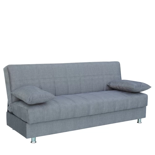Καναπές Κρεβάτι Τριθέσιος LAURA II Γκρι 190x84x86cm
