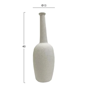 ΕΠΙΤΡΑΠΕΖΙΟ ΚΕΡΑΜΙΚΟ ΔΙΑΚΟΣΜΗΤΙΚΟ ELENDIL HM4591.01 ΥΠΟΛΕΥΚΟ ΚΡΥΣΤΑΛΛΙΚΟ Φ12x39.5Υεκ