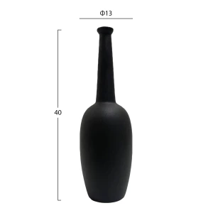 ΕΠΙΤΡΑΠΕΖΙΟ ΚΕΡΑΜΙΚΟ ΔΙΑΚΟΣΜΗΤΙΚΟ ELENDIL HM4591.02 ΜΑΥΡΟ ΜΑΤ Φ12x39.5Υεκ
