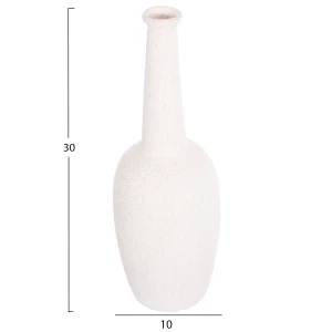 ΕΠΙΤΡΑΠΕΖΙΟ ΚΕΡΑΜΙΚΟ ΔΙΑΚΟΣΜΗΤΙΚΟ ELENDIL HM4592.01 ΥΠΟΛΕΥΚΟ ΚΡΥΣΤΑΛΛΙΚΟ Φ10x30Υ εκ