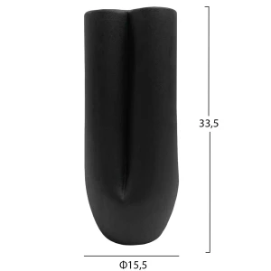 ΕΠΙΤΡΑΠΕΖΙΟ ΚΕΡΑΜΙΚΟ ΔΙΑΚΟΣΜΗΤΙΚΟ GLAZE HM4611.02 ΜΑΥΡΟ ΜΑΤ Φ14x34Υ εκ.