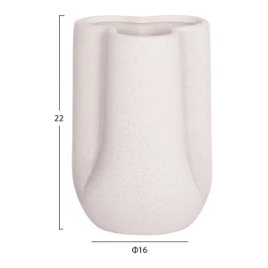 ΕΠΙΤΡΑΠΕΖΙΟ ΚΕΡΑΜΙΚΟ ΔΙΑΚΟΣΜΗΤΙΚΟ GLAZE HM4613.01 ΚΡΥΣΤΑΛΛΙΚΟ ΥΠΟΛΕΥΚΟ Φ16x22Υεκ
