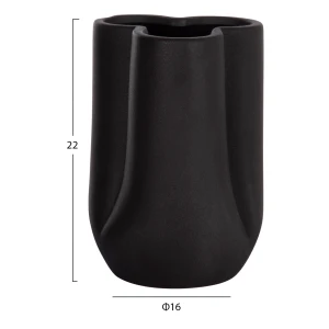 ΕΠΙΤΡΑΠΕΖΙΟ ΚΕΡΑΜΙΚΟ ΔΙΑΚΟΣΜΗΤΙΚΟ GLAZE HM4613.02 ΜΑΥΡΟ ΜΑΤ Φ16x22Υεκ
