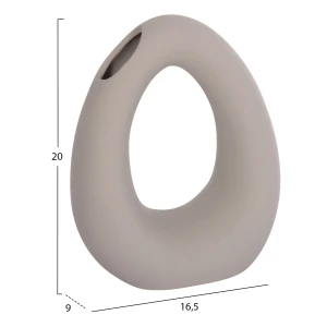 ΕΠΙΤΡΑΠΕΖΙΟ ΚΕΡΑΜΙΚΟ ΔΙΑΚΟΣΜΗΤΙΚΟ ELLIPTO HM4644.03 ΓΚΡΙ ΜΑΤ 16,5x9x20Υεκ