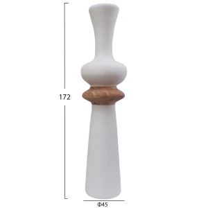 ΔΙΑΚΟΣΜΗΤΙΚΟ ΒΑΖΟ ΔΑΠΕΔΟΥ NEBULA HM4660.02L FIBER CEMENT ΛΕΥΚΟ--ΞΥΛΟ ΤΕΑΚ Φ45x172Υεκ
