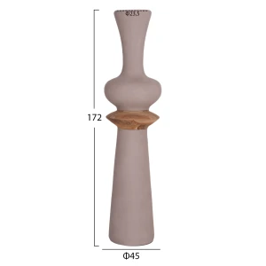 ΔΙΑΚΟΣΜΗΤΙΚΟ ΒΑΖΟ ΔΑΠΕΔΟΥ NEBULA HM4660.05L FIBER CEMENT TAUPE--ΞΥΛΟ ΤΕΑΚ Φ45x172Υεκ
