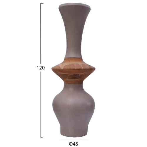 ΔΙΑΚΟΣΜΗΤΙΚΟ ΒΑΖΟ ΔΑΠΕΔΟΥ NEBULA HM4660.05S FIBER CEMENT TAUPE--ΞΥΛΟ ΤΕΑΚ Φ45x115Υεκ