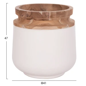 ΔΙΑΚΟΣΜΗΤΙΚΟ ΒΑΖΟ ΔΑΠΕΔΟΥ LINTER HM4662.02L FIBER CEMENT ΛΕΥΚΟ--ΞΥΛΟ ΤΕΑΚ Φ41x47Υεκ.