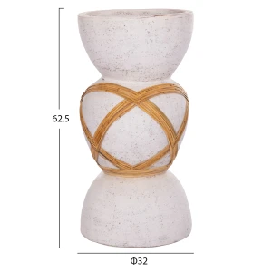 ΔΙΑΚΟΣΜΗΤΙΚΟ ΒΑΖΟ ΔΑΠΕΔΟΥ MAYNARD HM4672.02L TERRACOTTA ΛΕΥΚΟ--RATTAN Φ32x62.5Υεκ.