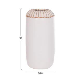 ΕΠΙΤΡΑΠΕΖΙΟ ΔΙΑΚΟΣΜΗΤΙΚΟ ΒΑΖΟ LENNOX HM4675.02S TΕΡΑΚΟΤΑ ΣΕ ΛΕΥΚΟ--Φ18x33Υεκ.