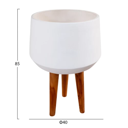 ΓΛΑΣΤΡΑ ΕΣΩΤ.ΧΩΡΟΥ QUAN HM4680.02L FIBER CEMENT ΛΕΥΚΟ--ΒΑΣΗ TEAK Φ38x62Υεκ