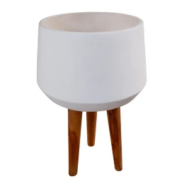 ΓΛΑΣΤΡΑ ΕΣΩΤ.ΧΩΡΟΥ QUAN HM4680.02L FIBER CEMENT ΛΕΥΚΟ--ΒΑΣΗ TEAK Φ38x62Υεκ