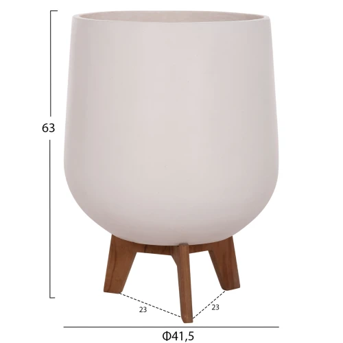 ΣΕΤ 3 ΓΛΑΣΤΡΕΣ ΜΕ TEAK ΒΑΣΕΙΣ TRYLL HM4681.02 FIBER CEMENT ΛΕΥΚΟ