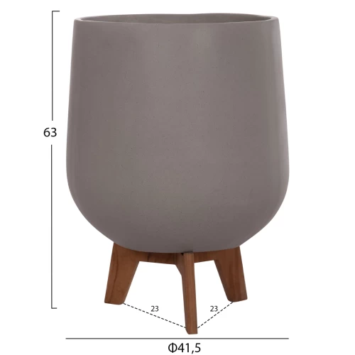 ΣΕΤ 3 ΓΛΑΣΤΡΕΣ ΜΕ TEAK ΒΑΣΕΙΣ TRYLL HM4681.03 FIBER CEMENT--ΓΚΡΙ