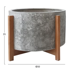 ΓΛΑΣΤΡΑ ΕΣΩΤ.ΧΩΡΟΥ HOFF HM4682.03L FIBER CEMENT ΓΚΡΙ-TEAK ΒΑΣΗ Φ50x35Υεκ