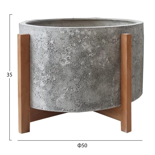 ΓΛΑΣΤΡΑ ΕΣΩΤ.ΧΩΡΟΥ HOFF HM4682.03L FIBER CEMENT ΓΚΡΙ-TEAK ΒΑΣΗ Φ50x35Υεκ