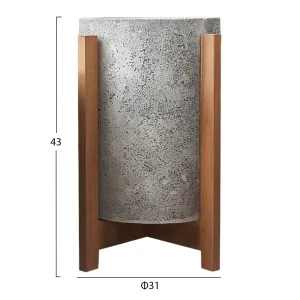 ΓΛΑΣΤΡΑ ΕΣΩΤ.ΧΩΡΟΥ HOFF HM4682.03S FIBER CEMENT ΓΚΡΙ-TEAK ΒΑΣΗ Φ33x42Υεκ