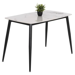 ΤΡΑΠΕΖΙ RAVEN HM9854.01 ΚΕΡΑΜΙΚΟ TOP ΜΑΤ ΛΕΥΚΟ ΜΑΡΜΑΡΟ-ΜΑΥΡΟ ΜΕΤΑΛΛΟ 120x70x73Υεκ.